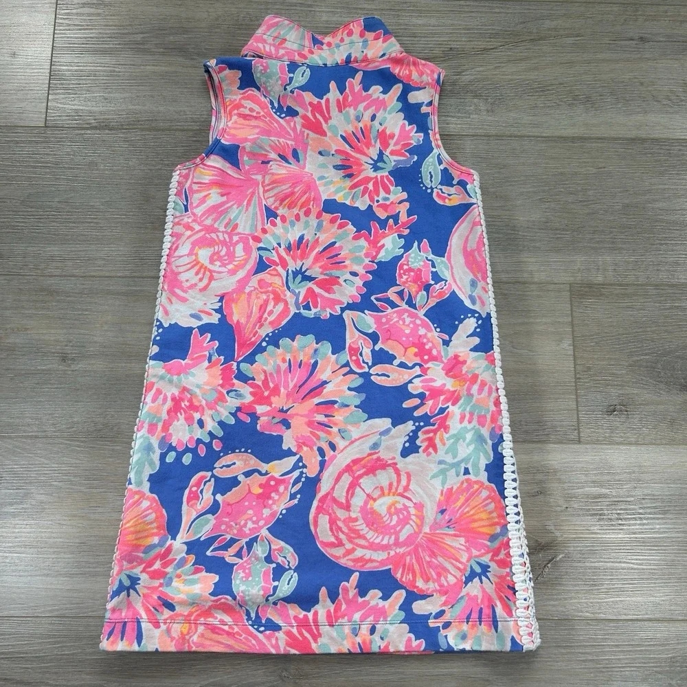 Lilly Pulitzer Girls Large (8-10) Sleeveless Shift Dress Bennet Blue Bay Dreamin